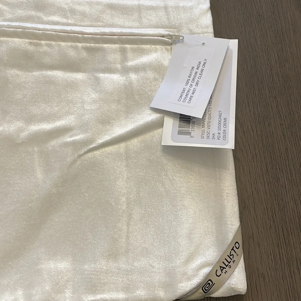 CALLISTO HOME Visto Quilted Standard Sham VELVET 2 pillow cases